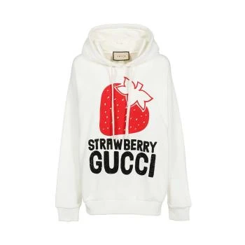 Gucci | GUCCI 女士白色棉质连帽卫衣 615061-XJD1B-9095 包邮包税