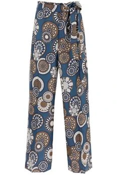 推荐'TIMEB' CROPPED PANTS IN PRINTED SILK TWILL商品