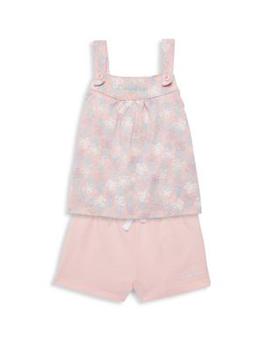 Calvin Klein | Little Girl’s 2-Piece Floral Button Tank & Shorts Set商品图片,4.5折