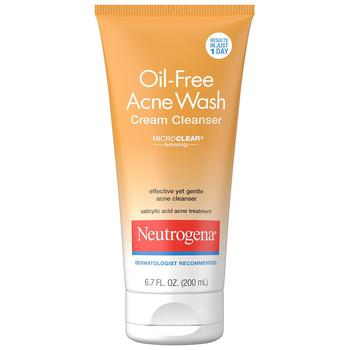 Neutrogena | Oil-Free Acne Face Wash Cream Cleanser商品图片,满三免一, 满免