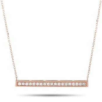 商品LB Exclusive | 14K Rose Gold 0.25ct Diamond Bar Necklace,商家Jomashop,价格¥3470图片