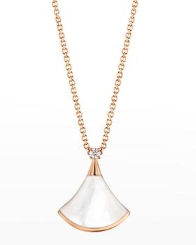 bvlgari项链怎么选, BVLGARI | Diva's Dream Diamond and Mother-of-Pearl Necklace in Rose Gold商品图片 