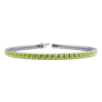SSELECTS | 3 Carat Peridot Tennis Bracelet In 14 Karat White Gold, 6 1/2 Inches,商家Premium Outlets,价格¥6524