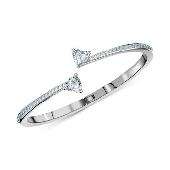 Swarovski | Silver-Tone Crystal Heart Bangle Bracelet商品图片,7折