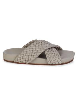 Charles David推荐, Charles David | Defend Woven Leather Platform Slides商品图片 3.2折