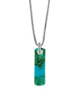Effy | Sterling Silver & Turquoise Tag Pendant Necklace,商家Saks OFF 5TH,价格¥1793