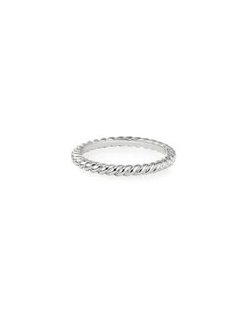 David Yurman | 2mm Platinum Cable Wedding Band, Size 8,商家Neiman Marcus,价格¥7806