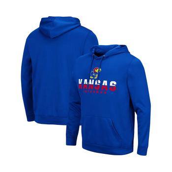 推荐Men's Royal Kansas Jayhawks Lantern Pullover Hoodie商品