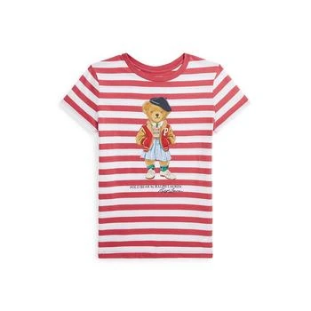 Ralph Lauren | Big Girls Striped Polo Bear Cotton Jersey T-shirt,商家Macy's,价格¥369