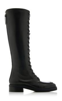 AEYDE | Aeyde - Women's Mathilde Leather Lace-Up Knee Boots - Black - IT 36 - Moda Operandi商品图片,