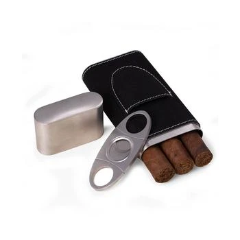 推荐Leather 3 Cigar Case with Cigar Cutter商品
