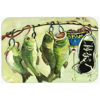 Caroline's Treasures | JMK1113LCB Recession Food Fish Caught With Spam Glass Cutting Board L,商家Verishop,价格¥238