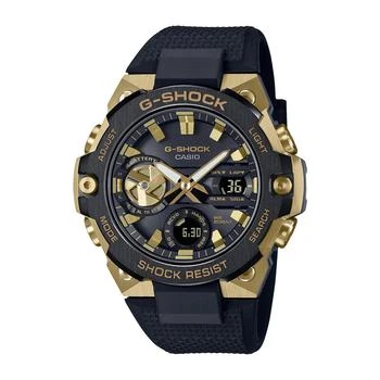 推荐Men's Gold-Tone and Black Resin Strap Watch 49.6mm GSTB400GB1A9商品