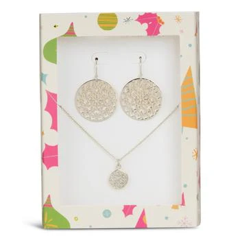 Sterling Forever | Lace Dangle Earrings and Pendant Necklace Tis The Season Gift Set 
