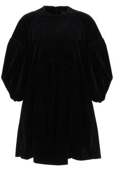 Simone Rocha | MINI VELVET SMOCK DRESS WITH BALLOON SLEEVES商品图片,6.5折×额外6.5折, 额外六五折