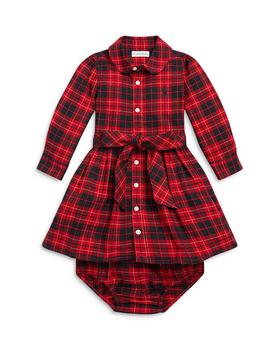 Girls' Plaid Cotton Twill Shirtdress & Bloomer - Baby product img