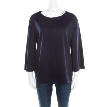 The Row真假, [二手商品] The Row | The Row Dark Blue Cotton Flared Sleeve Boxy T-Shirt L商品图片 2.9折