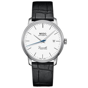 MIDO | Men's Swiss Automatic Baroncelli III Heritage Black Leather Strap Watch 39mm商品图片,独家减免邮费