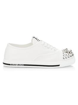 Miu Miu | Jeweled Canvas Sneakers商品图片,