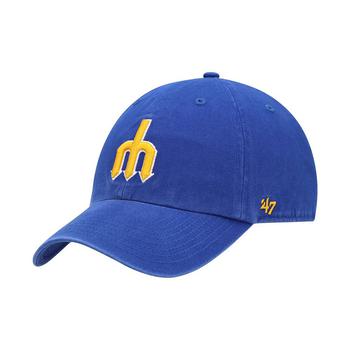 product Men's Royal Seattle Mariners 1977 Logo Cooperstown Collection Clean Up Adjustable Hat image