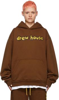 Drew House | SSENSE Exclusive Brown Cartoon Font Hoodie商品图片,额外8.5折, 独家减免邮费, 额外八五折