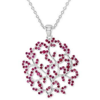 Macy's | Lab-Grown Ruby Vine-Inspired 18" Pendant Necklace (7/8 ct. t.w.) in Sterling Silver,商家Macy's,价格¥521