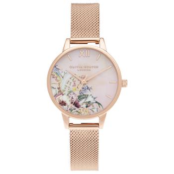 Olivia Burton | Women's Enchanted Garden Rose Gold-Tone Mesh Bracelet Watch 30mm商品图片,7折
