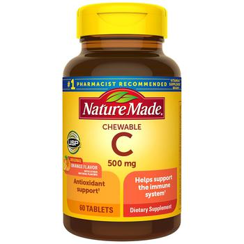 Nature Made | Chewable Vitamin C 500 mg Tablets Orange商品图片,满二免一, 满$40享8.5折, 满折, 满免