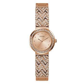 GUESS | Women's Quartz Petite Rose Gold-Tone Stainless Steel Bracelet Watch 28mm商品图片,