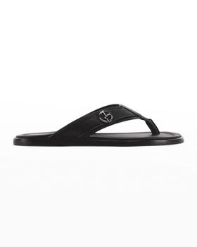 Giorgio Armani | Men's Logo Leather Thong Sandals商品图片,