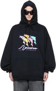 Vetements | 黑色棉质连帽衫商品图片,6.1折
