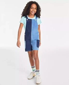 Epic Threads | Big Girls Varsity Colorblocked Denim Shortall, Created for Macy's,商家Macy's,价格¥88