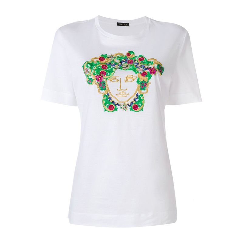 Versace | VERSACE 范思哲 白色女士棉质短袖T恤衫 A79095-A201952-A1001商品图片,独家减免邮费