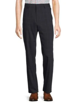 Hugo Boss | Tom Checked Wool Blend Flat Front Dress Pants,商家Saks OFF 5TH,价格¥558