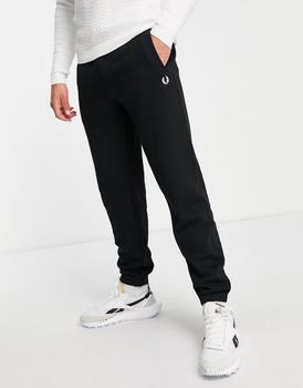 Fred Perry | Fred Perry loopback joggers in black商品图片,