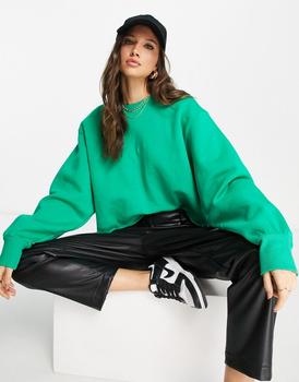 ASOS | ASOS DESIGN oversized sweatshirt with raw hem in bright green商品图片,