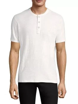推荐Textured Slim-fit Short Sleeve Henley T-Shirt商品
