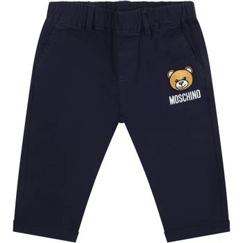 Moschino | Blue Trousers For Baby Boy With Teddy Bear And Logo,商家Italist,价格¥1143