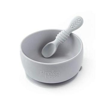 商品Simka Rose | Silicone Baby Bowl and Spoon Set,商家Macy's,价格¥138图片