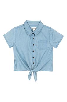 推荐Kids' Knotted Hem Chambray Button-Up Shirt商品