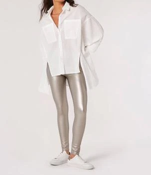 Apricot | Faux Leather Leggings In Metallic Silver,商家Premium Outlets,价格¥303
