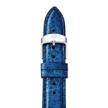 商品Michele | 16 mm Peacock Blue Leather Strap MS16AA060407,商家Jomashop,价格¥534图片