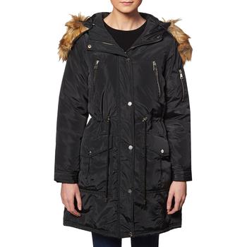 推荐Bebe Faux Fur Anorak Coat for Women-Cinched Waist Warm Quilted Winter Jacket商品