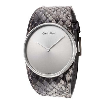 Calvin Klein | Calvin Klein Women's K5V231Q4 Spellbound 39mm Silver Leather Watch商品图片,1.8折