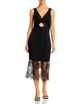 AQUA | Lace Trim Cutout Midi Dress - 100% Exclusive商品图片,6折×额外7.5折, 额外七五折