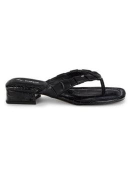 Jacinda Croc-Embossed Thong Sandals product img