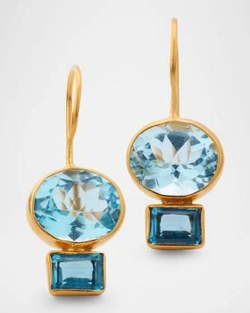 Dina Mackney | Sky Blue and London Blue Topaz Midi Drop Earrings,商家Neiman Marcus,价格¥1706