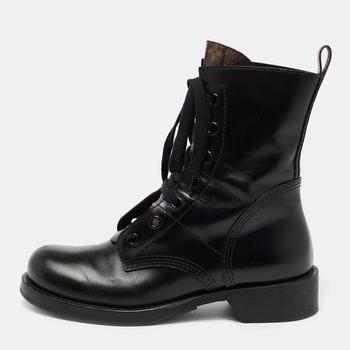 lv长筒靴, [二手商品] Louis Vuitton | Louis Vuitton Black Leather And Monogram Canvas Midcalf Boots Size 39.5商品图片 9.2折, 满1件减$100, 满减