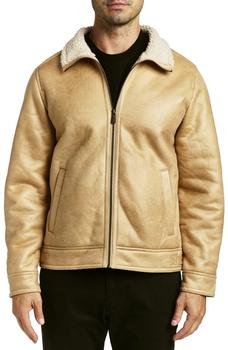 商品RAINFOREST | Faux Shearling Lined Leather Aviator Jacket,商家Nordstrom Rack,价格¥537图片