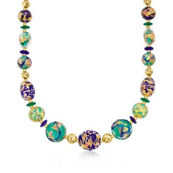 Ross-Simons | Ross-Simons Italian Multicolored Murano Glass Bead Necklace in 18kt Gold Over Sterling 7折, 独家减免邮费